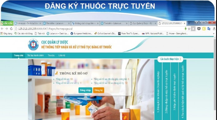 Hướng dẫn đăng ký thuốc online