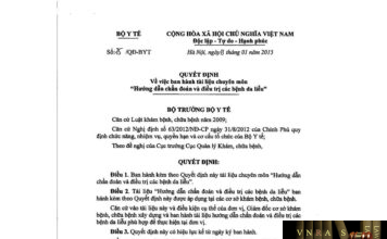 Quyết định số 75/QĐ-BYT ngày 13/01/2015 của Bộ Y tế về việc ban hành tài liệu chuyên môn ‘Hướng dẫn chẩn đoán và điều trị các bệnh da liễu’ Quyết định số 75/QĐ-BYT ngày 13/01/2015 của Bộ Y tế về việc ban hành tài liệu chuyên môn 'Hướng dẫn chẩn đoán và điều trị các bệnh da liễu'