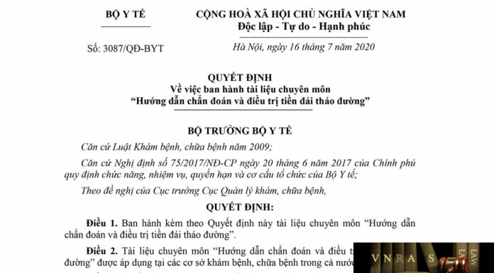 Quyết định số 3087/QĐ-BYT ngày 16 tháng 7 năm 2020 Về việc ban hành tài liệu chuyên môn “Hướng dẫn chẩn đoán và điều trị tiền đái tháo đường”