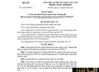 Quyết định số 1470/QĐ-BYT ngày 6/3/2021 Về việc ban hành tài liệu chuyên môn “Hướng dẫn điều trị, quản lý bệnh thận mạn giai đoạn cuối trong dịch COVID-19”