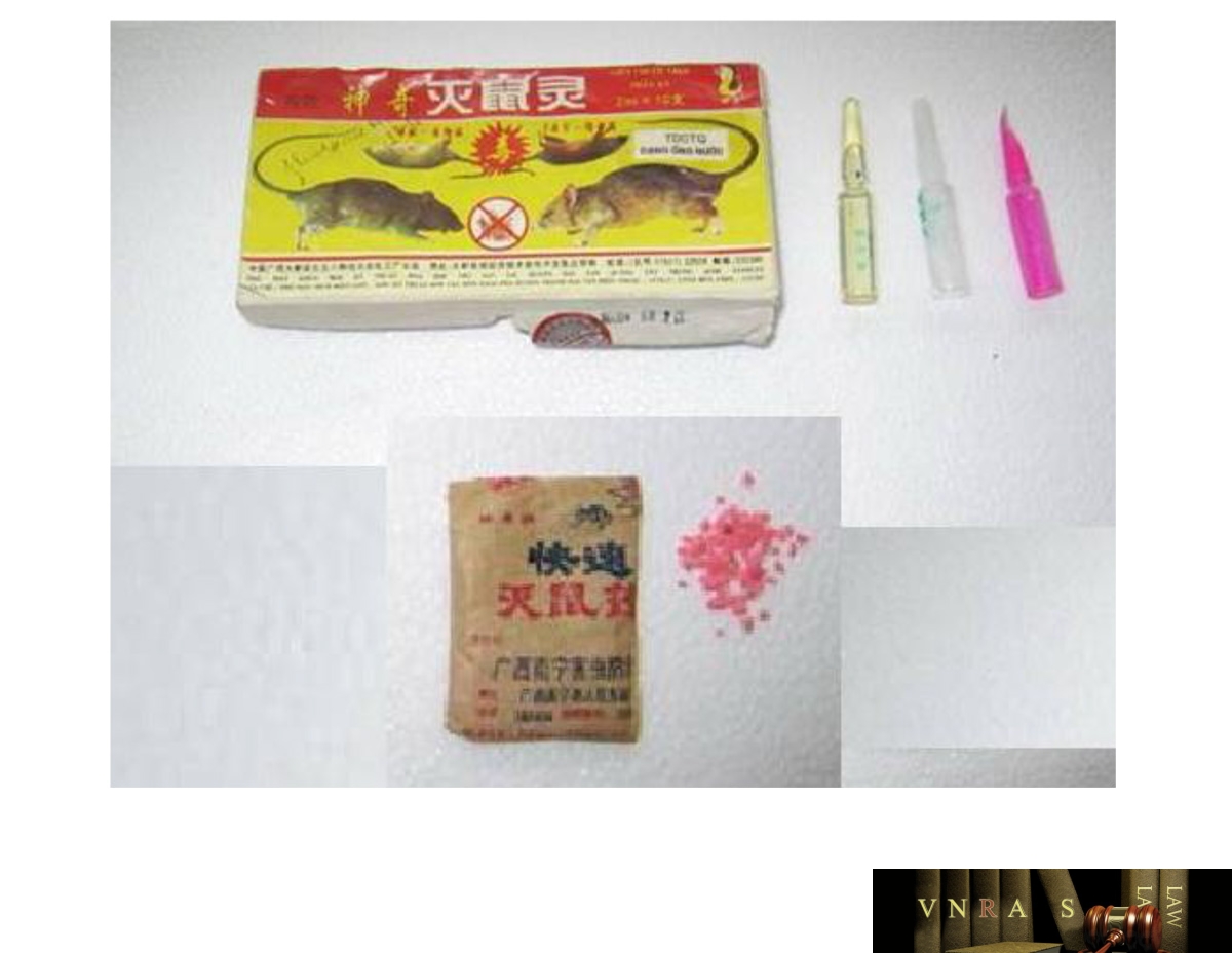 Hình 10.1: Một số sản phẩm hóa chất diệt chuột loại natri fluoroacetat và natri fluoroacetamid từ Trung Quốc