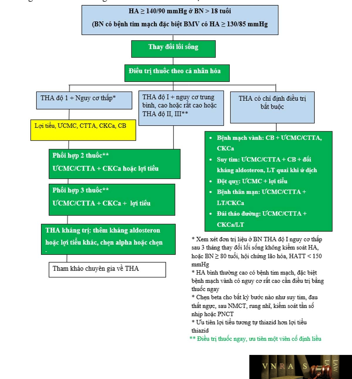 Hình 3.2. Sơ đồ khuyến cáo điều trị THA theo Khuyến cáo về chẩn đoán và điều trị THA của Hội Tim mạch học Việt Nam 2018