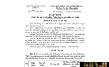 Quyết định 3732-YT về việc thu hồi số tiếp nhận Phiếu công bố sản phẩm mỹ phẩm (Công ty TNHH sản xuất thương mại và xuất khẩu Hoàng Phương) Quyết định 3732-YT về việc thu hồi số tiếp nhận Phiếu công bố sản phẩm mỹ phẩm (Công ty TNHH sản xuất thương mại và xuất khẩu Hoàng Phương)