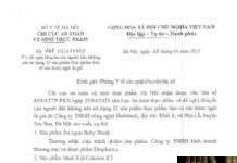 Công văn số 163/ CCATVSTP về việc đề nghị khuyến cáo người dân không nên sử dụng 02 sản phẩm thực phẩm bảo vệ sức khỏe nghi là giả
