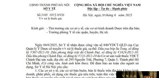 Công văn số : 3105/SYT-NVD Sở Y tế Hà Nội ngày 20 tháng 6 năm 2025 Về việc xử lý thuốc giả