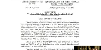 Công văn số : 1210/QĐ-SYT Sở Y tế Hà Nội ngày 04 tháng 7 năm 2025 Về việc thu hồi số công bố đủ điều kiện sản xuất thiết bị y tế