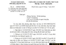 Công văn số : 23/UBND-VHXH Ủy ban Nhân dân Phường Thanh Xuân ngày 09 tháng 7 năm 2025 Về việc triển khai, thực hiện Nghị định của Chính phủ và một số Thông tư của Bộ Y tế về lĩnh vực y tế