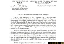 Công văn số : 3221/SYT-NVD Sở Y tế Hà Nội ngày 26 tháng 6 năm 2025 Về việc báo cáo hoạt động GPP, GDP và danh sách cơ sở đến hạn đánh giá định kỳ 06 tháng cuối năm 2025