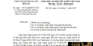 Công văn số : 4620/SYT-QLBHYTCNTT Sở Y tế Hà Nội ngày 04 tháng 9 năm 2025 Về việc tăng cường đôn đốc, kiểm tra việc kê đơn thuốc bằng hình thức điện tử và bán thuốc theo đơn