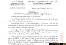 Công văn số : 518/TB-CCATVSTP Sở Y tế Hà Nội ngày 22 tháng 7 năm 2025 Về việc tổ chức, cá nhân thu hồi bản tự công bố sản phẩm