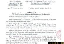 Công văn số : 518/TB-CCATVSTP Sở Y tế Hà Nội ngày 22 tháng 7 năm 2025 Về việc tổ chức, cá nhân thu hồi bản tự công bố sản phẩm