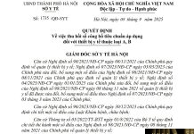 Quyết định số : 1735/QĐ-SYT Sở Y tế Hà Nội ngày 08 tháng 9 năm 2025 Về việc thu hồi số công bố tiêu chuẩn áp dụng đối với thiết bị y tế thuộc loại A, B