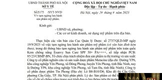 Công văn số : 5175/SYT-NVD Sở Y tế Hà Nội ngày 29 tháng 9 năm 2025 Về việc tạm ngừng lưu hành sản phẩm mỹ phẩm