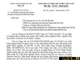 Công văn số : 5412/SYT-NVD Sở Y tế Hà Nội ngày 07 tháng 10 năm 2025 Về việc thu hồi thuốc viên nang cứng Vitamin Bcomplex không đạt tiêu chuẩn chất lượng