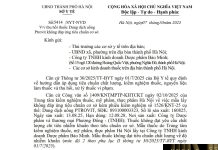 Công văn số : 5414/SYT-NVD Sở Y tế Hà Nội ngày 07 tháng 10 năm 2025 Về việc thu hồi thuốc Dung dịch uống Ptrovit không đáp ứng tiêu chuẩn cơ sở