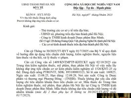 Công văn số : 5414/SYT-NVD Sở Y tế Hà Nội ngày 07 tháng 10 năm 2025 Về việc thu hồi thuốc Dung dịch uống Ptrovit không đáp ứng tiêu chuẩn cơ sở