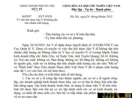 Công văn số : 5957/SYT-NVD Sở Y tế Hà Nội ngày 26 tháng 10 năm 2025 Về việc thu hồi dược liệu Ý dĩ không đạt tiêu chuẩn chất lượng