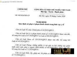 Nghị định 90/2026/NĐ-CP ngày 30 tháng 3 năm 2026 về Quy định xử phạt vi phạm hành chính trong lĩnh vực y tế
