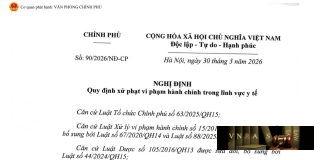 Nghị định 90/2026/NĐ-CP ngày 30 tháng 3 năm 2026 về Quy định xử phạt vi phạm hành chính trong lĩnh vực y tế
